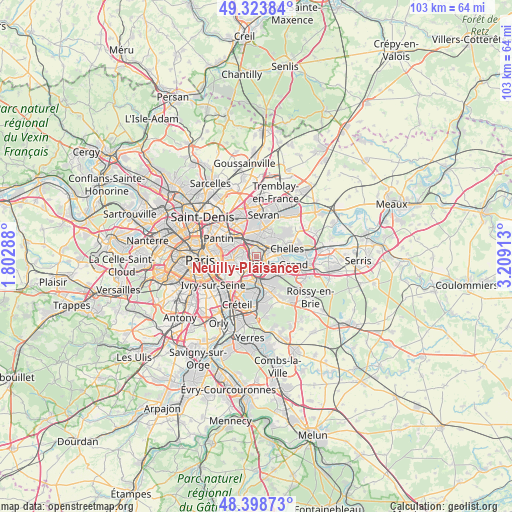 Neuilly-Plaisance on map