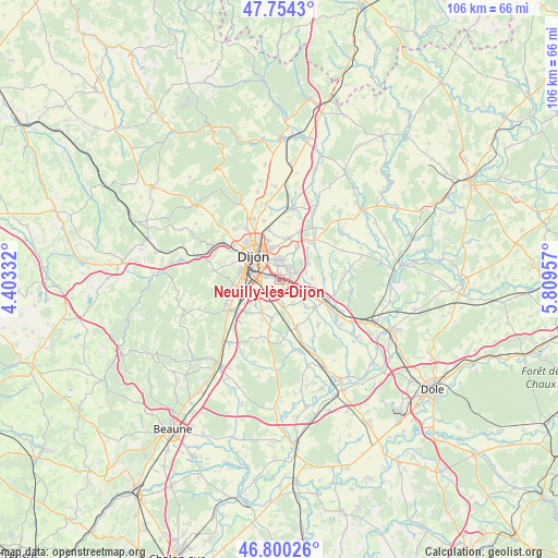 Neuilly-lès-Dijon on map