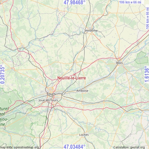 Neuillé-le-Lierre on map