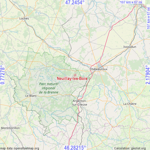 Neuillay-les-Bois on map