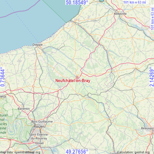 Neufchâtel-en-Bray on map