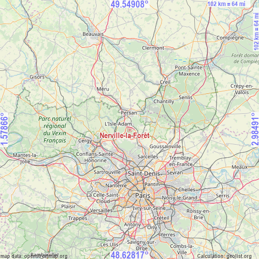 Nerville-la-Forêt on map