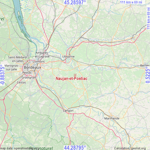 Naujan-et-Postiac on map