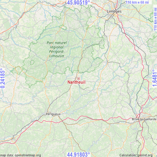 Nantheuil on map