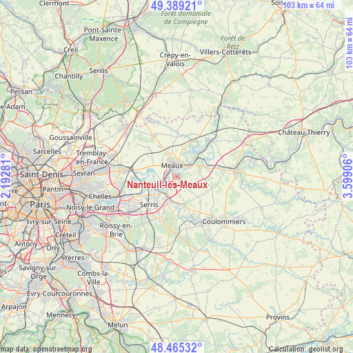 Nanteuil-lès-Meaux on map