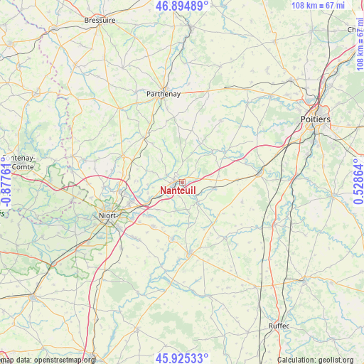 Nanteuil on map