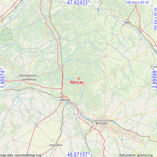 Nançay on map