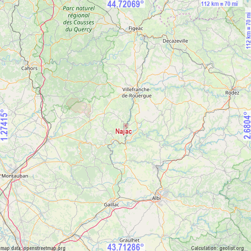 Najac on map