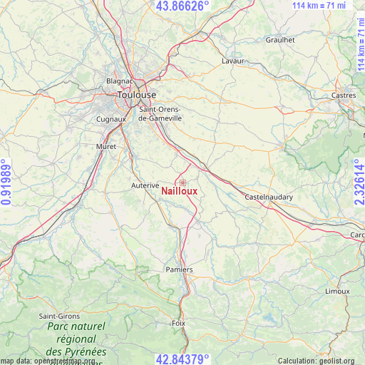 Nailloux on map