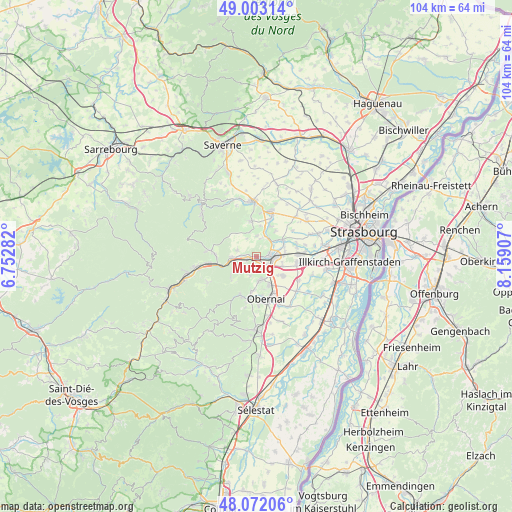 Mutzig on map