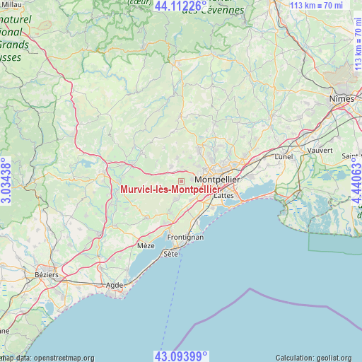 Murviel-lès-Montpellier on map
