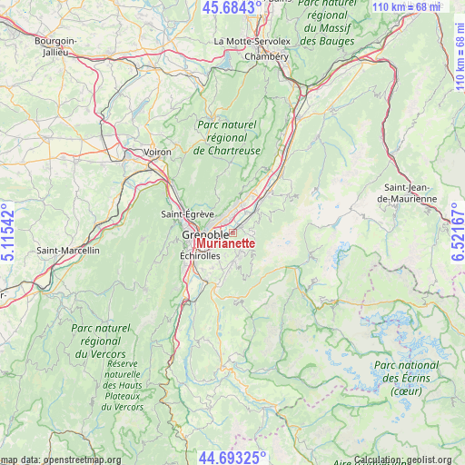 Murianette on map