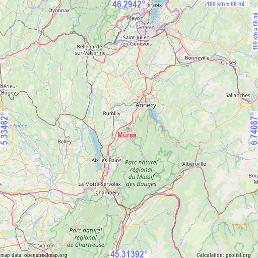 Mûres on map