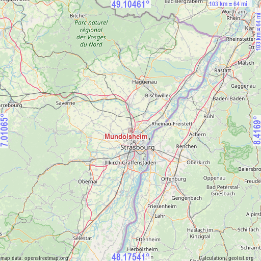 Mundolsheim on map