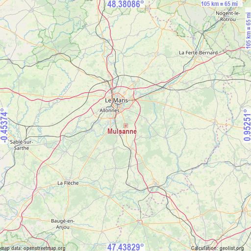 Mulsanne on map