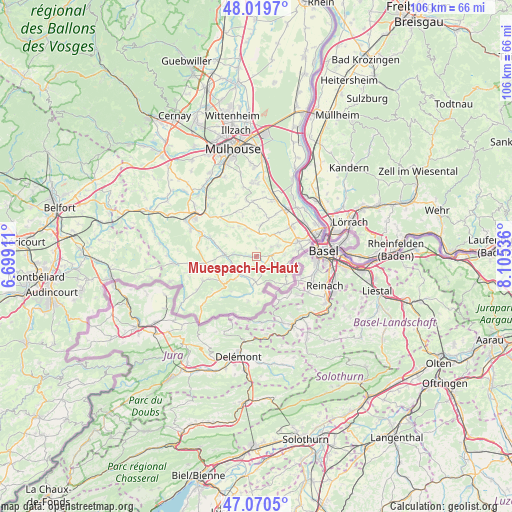 Muespach-le-Haut on map