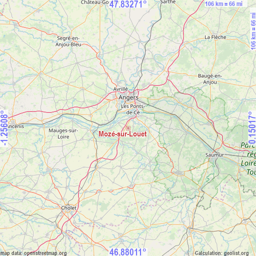 Mozé-sur-Louet on map