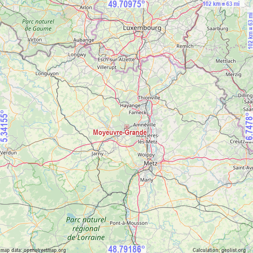 Moyeuvre-Grande on map