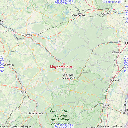 Moyenmoutier on map