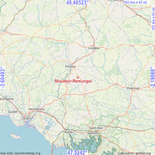 Moustoir-Remungol on map