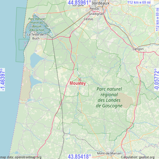 Moustey on map