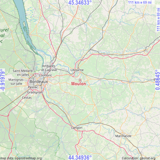Moulon on map