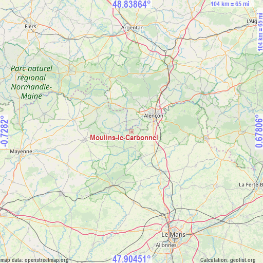 Moulins-le-Carbonnel on map
