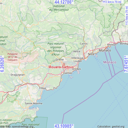 Mouans-Sartoux on map