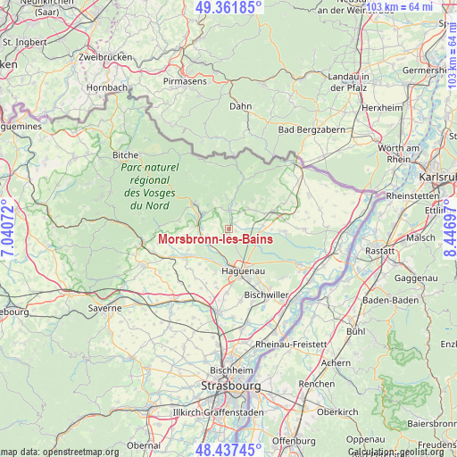 Morsbronn-les-Bains on map