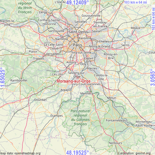 Morsang-sur-Orge on map