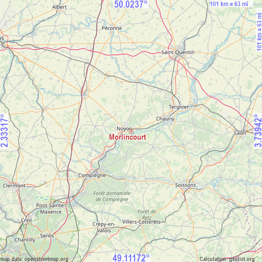Morlincourt on map