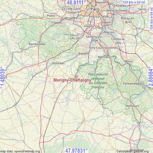 Morigny-Champigny on map