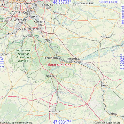 Moret-sur-Loing on map