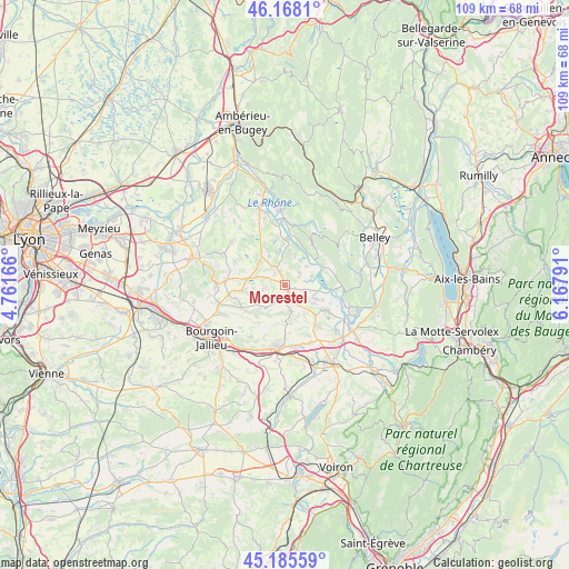 Morestel on map