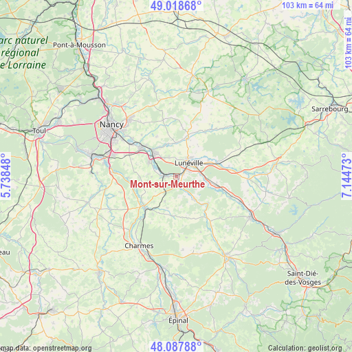 Mont-sur-Meurthe on map