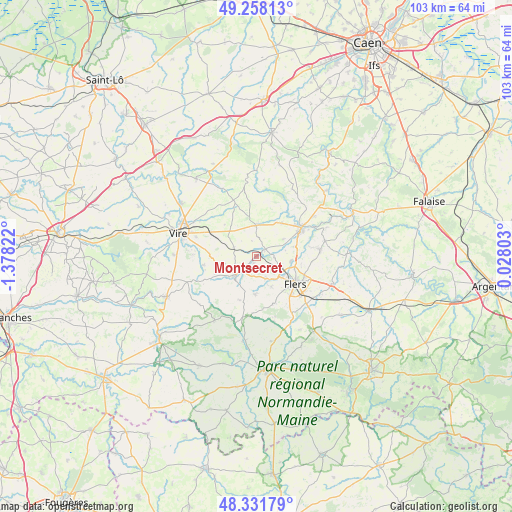 Montsecret on map