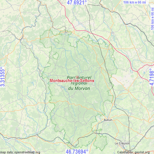 Montsauche-les-Settons on map