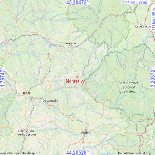 Montsalvy on map