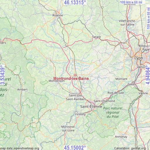 Montrond-les-Bains on map