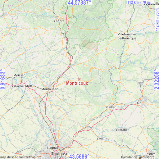 Montricoux on map