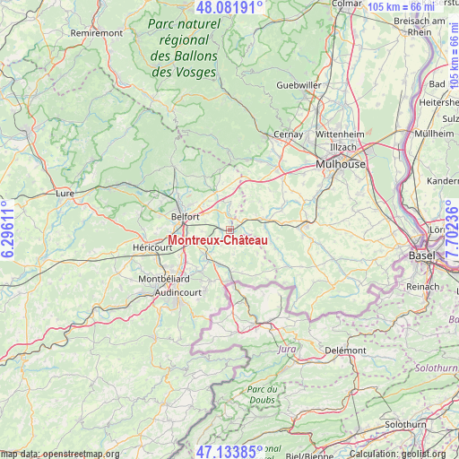 Montreux-Château on map