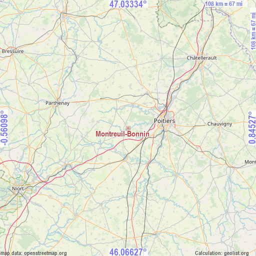 Montreuil-Bonnin on map