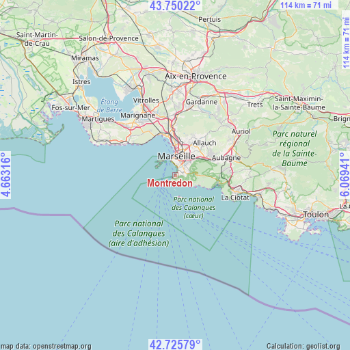 Montredon on map