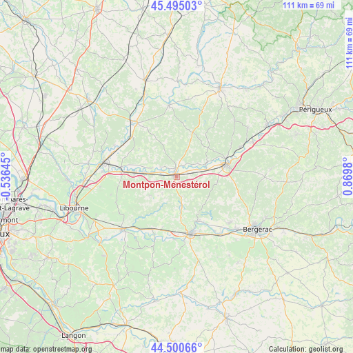 Montpon-Ménestérol on map