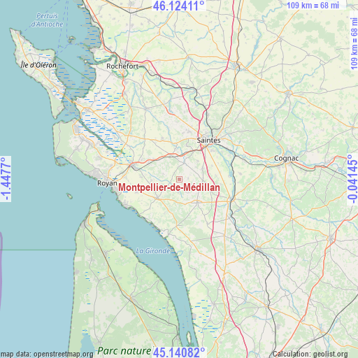 Montpellier-de-Médillan on map