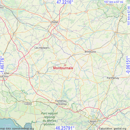 Montournais on map