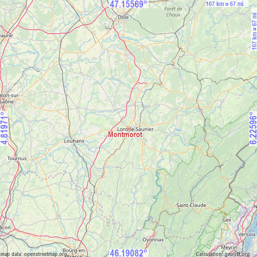 Montmorot on map