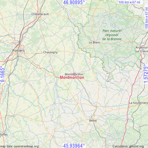 Montmorillon on map