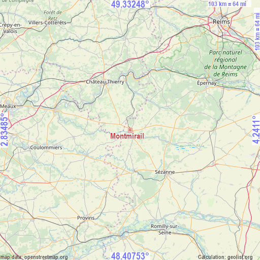 Montmirail on map