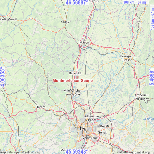 Montmerle-sur-Saône on map